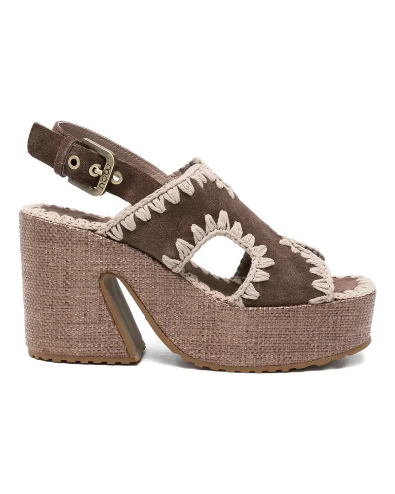 Mou crochet-trim leather sandals - Braun Braun