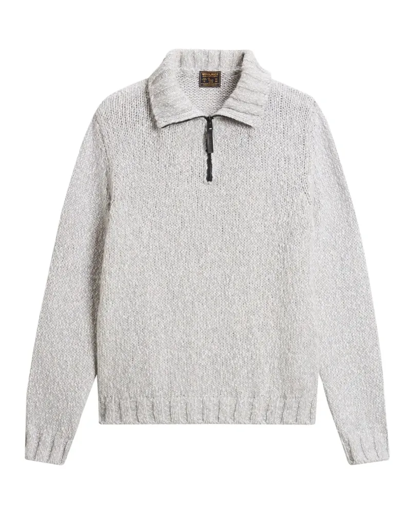 Woolrich Grob gestrickter Pullover mit kurzem Reißverschluss - Grau Grau