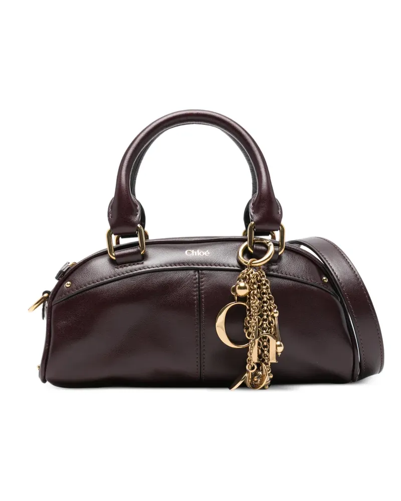 Chloé mini leather multiple-charms tote bag - Violett Violett
