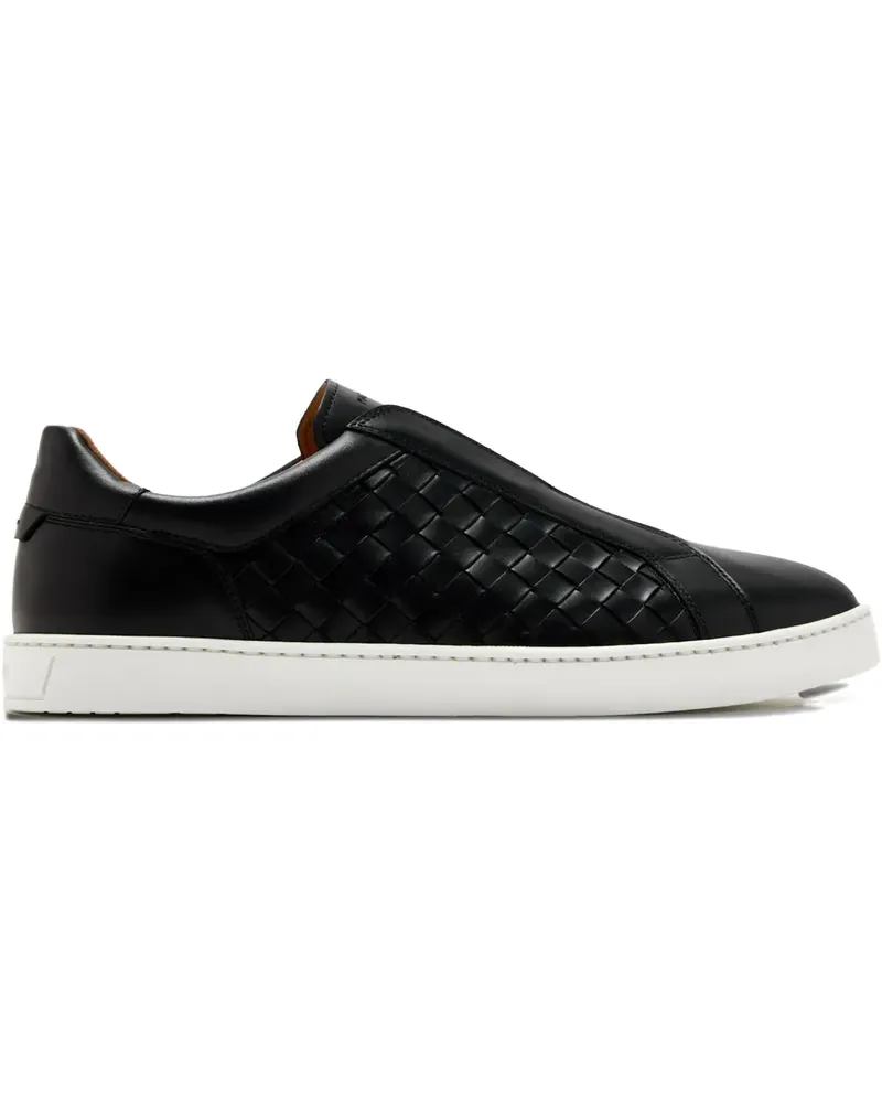 Magnanni Slip-On-Sneakers mit Webmuster - Schwarz Schwarz
