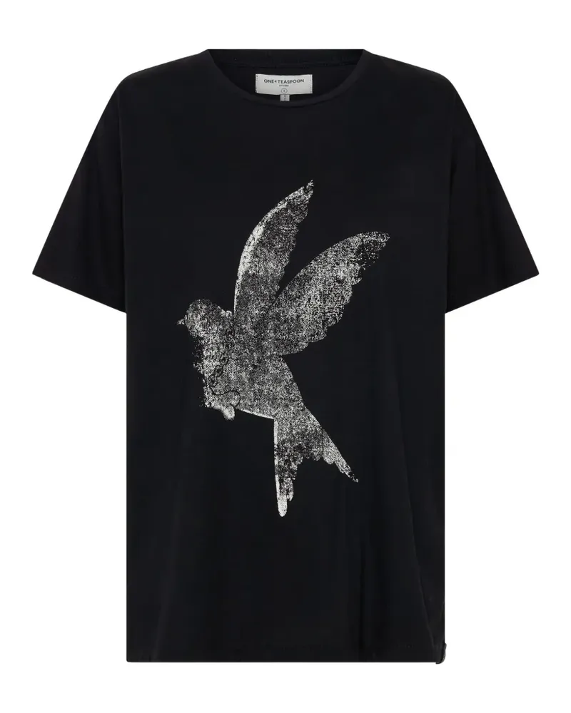 One Teaspoon T-Shirt mit Bowerbird-Print - Schwarz Schwarz