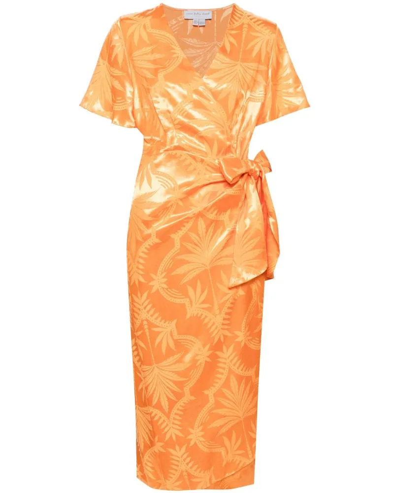 Never Fully Dressed Vienna Kleid mit Palmen-Print - Orange Orange