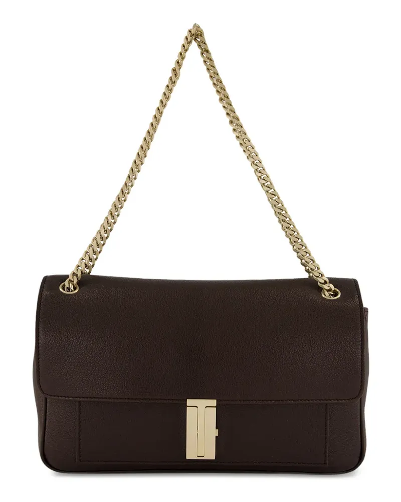 Tom Ford Schultertasche aus gekörntem Leder - Braun Braun