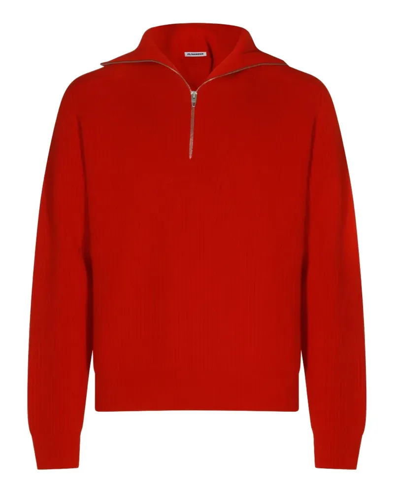 Jil Sander ribbed half-zip sweater - Rot Rot