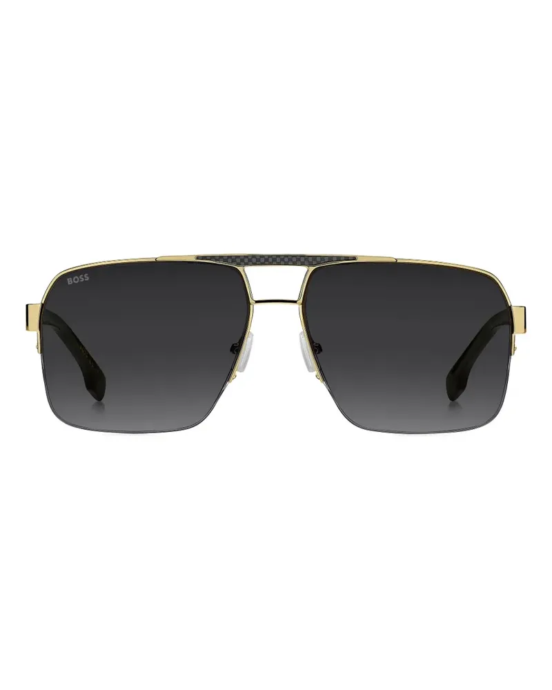 HUGO BOSS Sonnenbrille mit eckigem Gestell - Gold Gold