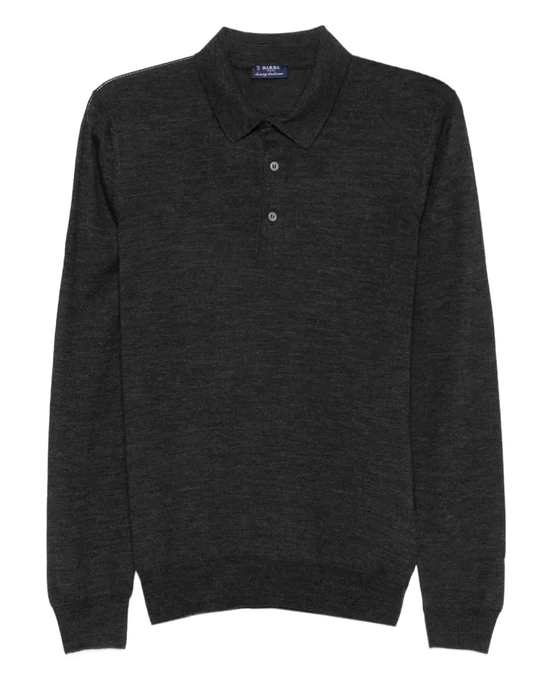 BARBA Langärmeliges Poloshirt - Grau Grau