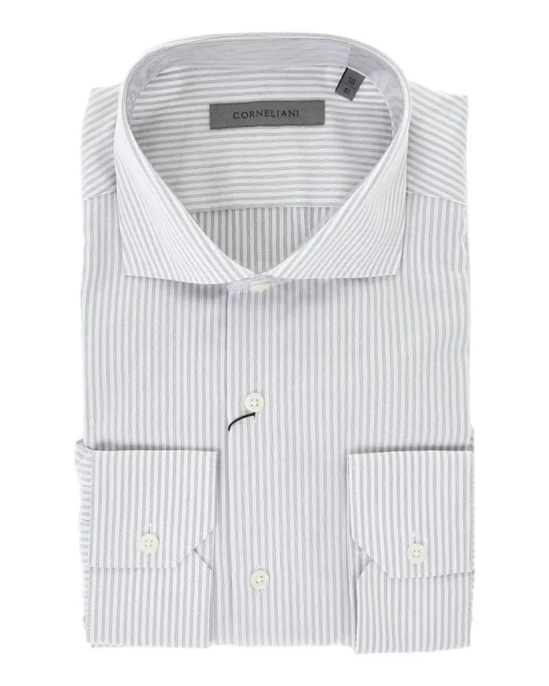 Corneliani striped cotton shirt - Weiß Weiß