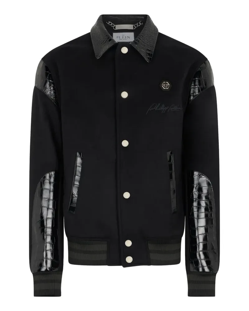 Philipp Plein Coster Jacke mit Kroko-Effekt - Schwarz Schwarz