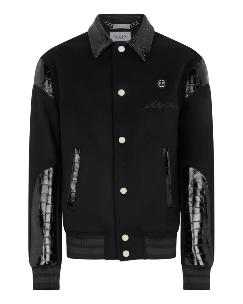 Philipp Plein Coster Jacke mit Kroko-Effekt - Schwarz Schwarz