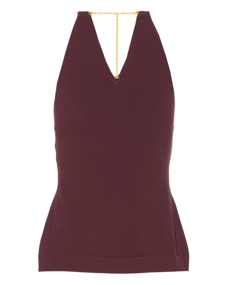 Elisabetta Franchi Top mit Ketten-Ausschnitt - Rot Rot