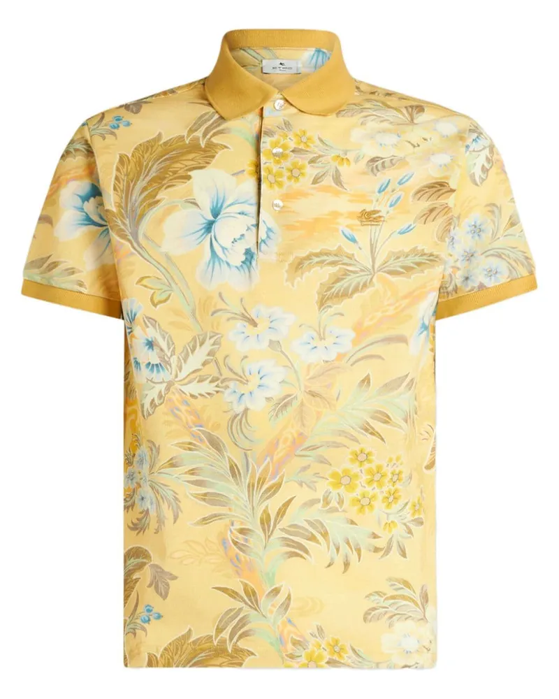 Etro Poloshirt mit Blumen-Print - Gelb Gelb