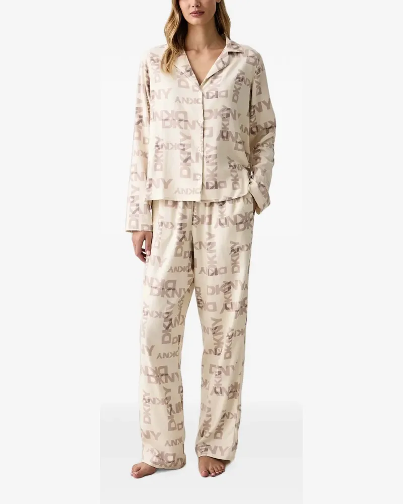 DKNY logo-print pyjamas - Nude Nude