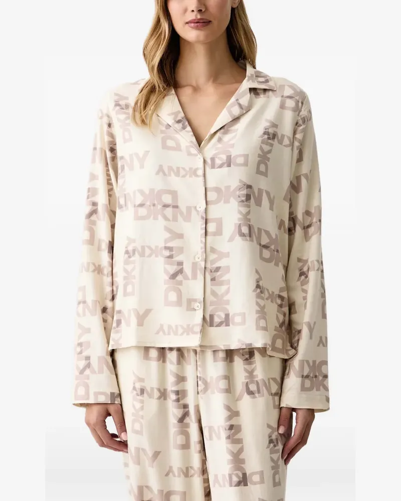 DKNY Pyjama mit Logo-Print - Nude Nude