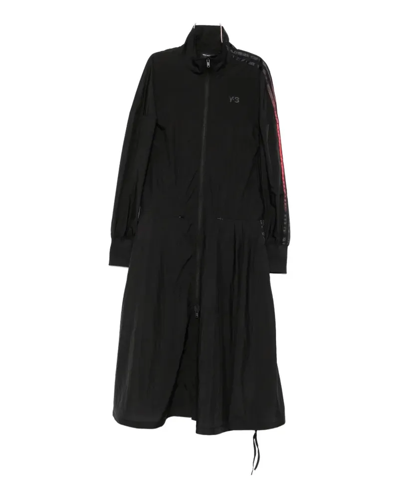 Y-3 logo-print zip-fastening midi dress - Schwarz Schwarz