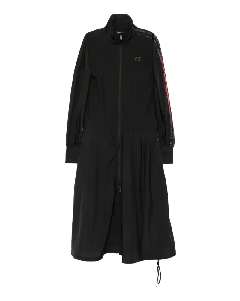Y-3 logo-print zip-fastening midi dress - Schwarz Schwarz