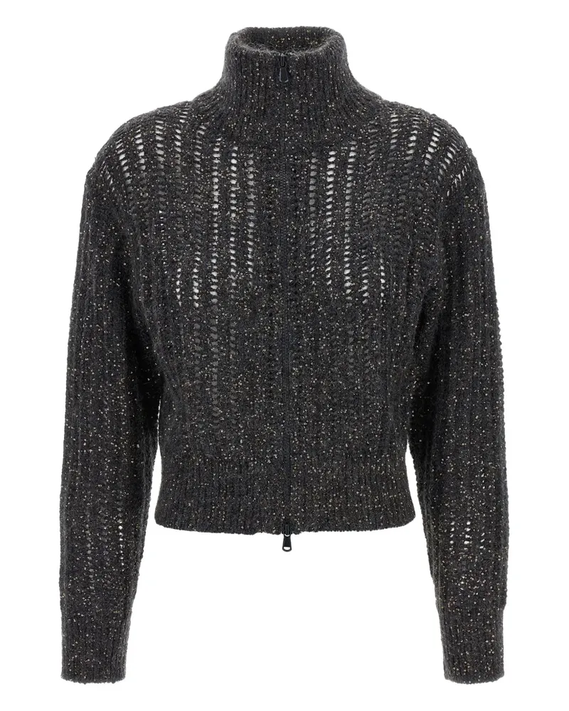 Brunello Cucinelli Cardigan mit Lurex-Detail - Schwarz Schwarz