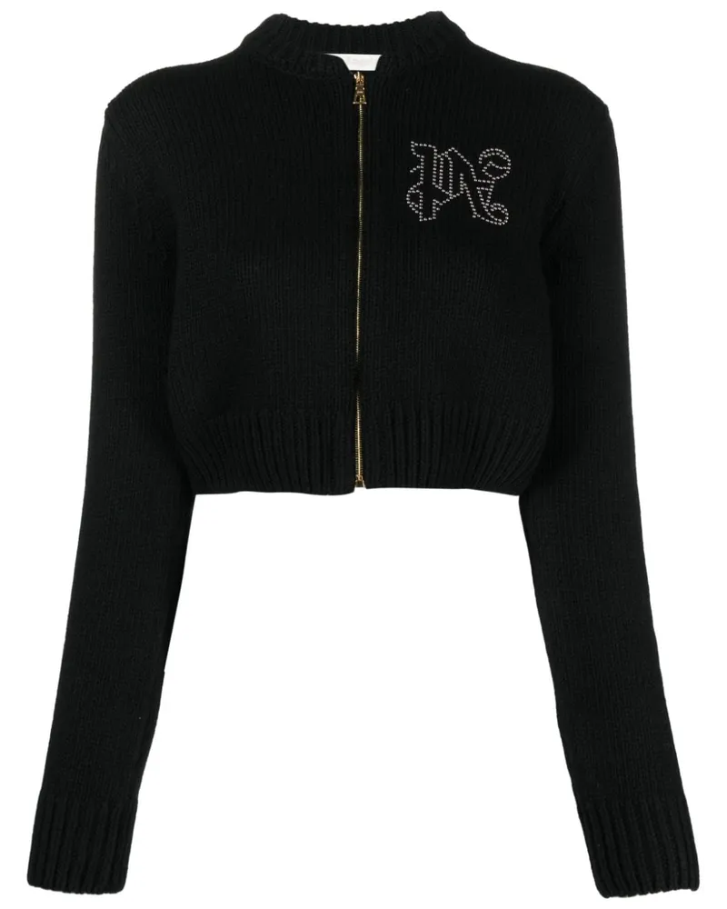 Palm Angels Cardigan mit Monogramm-Nieten Schwarz