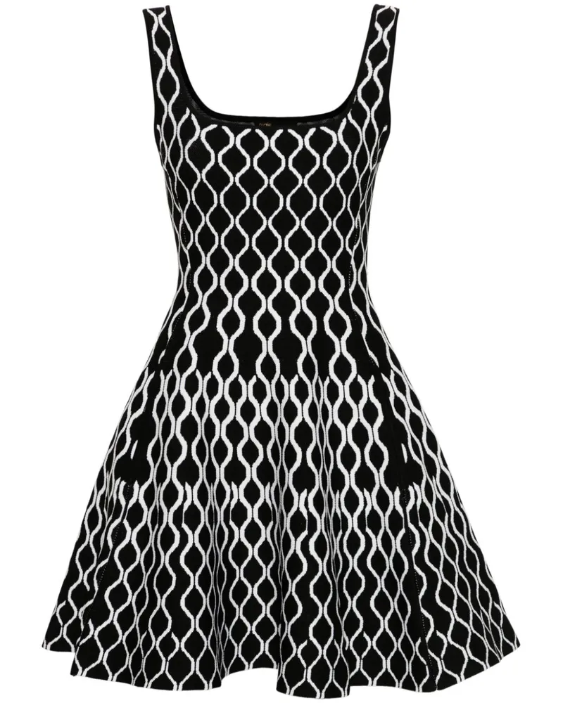 Maje Ausgestelltes Minikleid mit Jacquardmuster - Schwarz Schwarz