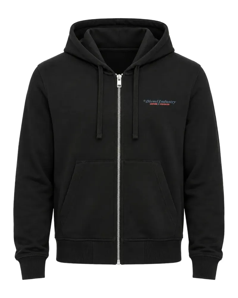 Diesel Kapuzenjacke mit Logo-Print - Schwarz Schwarz