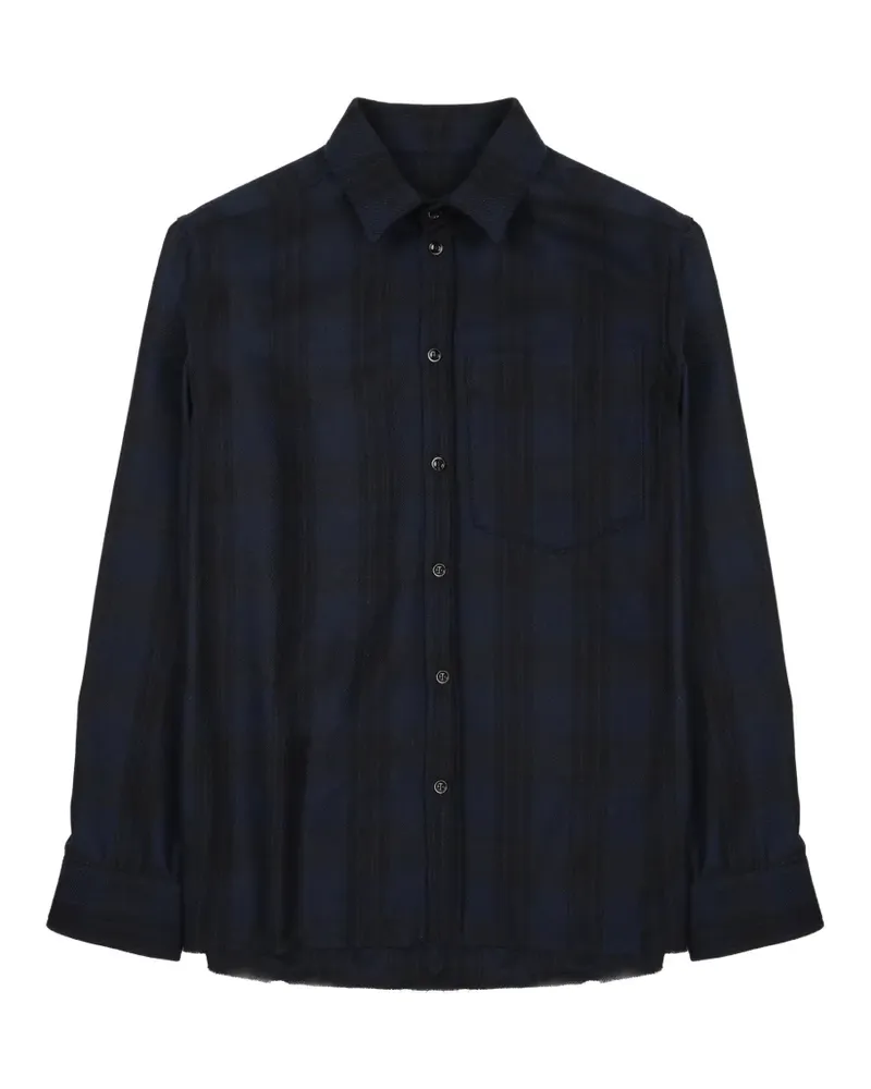 nine:inthe:morning check-pattern chest-pocket shirt - Blau Blau