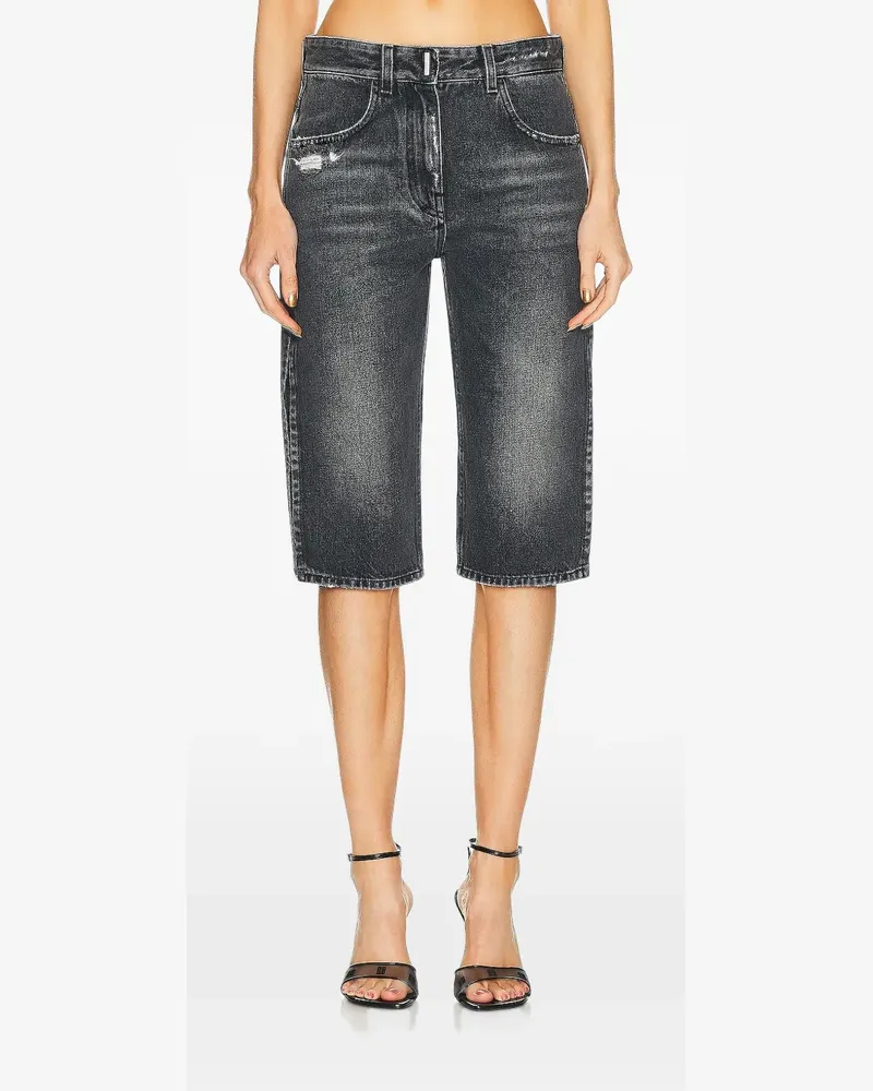 Givenchy distressed-effect denim shorts - Schwarz Schwarz