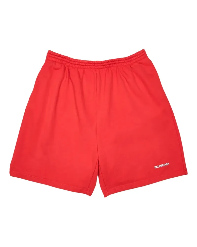 Balenciaga Shorts mit Logo-Stickerei - Rot Rot