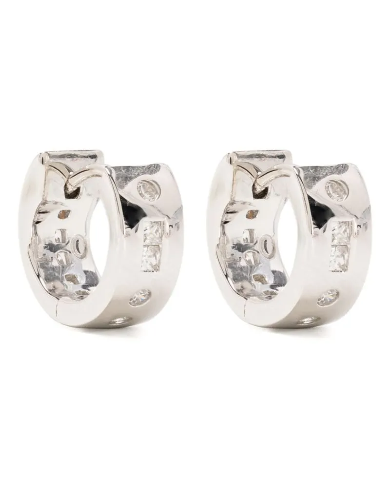 APM Monaco Creolen mit Kristallen - Silber Silber