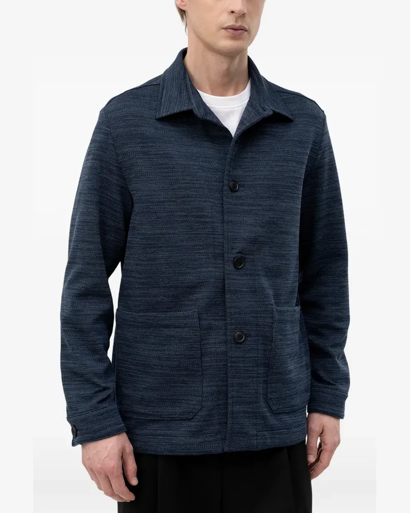 HUGO BOSS Hemdjacke mit aufgesetzten Taschen - Blau Blau