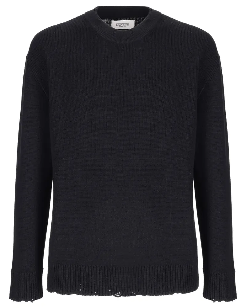 Laneus Pullover aus Schurwolle - Schwarz Schwarz