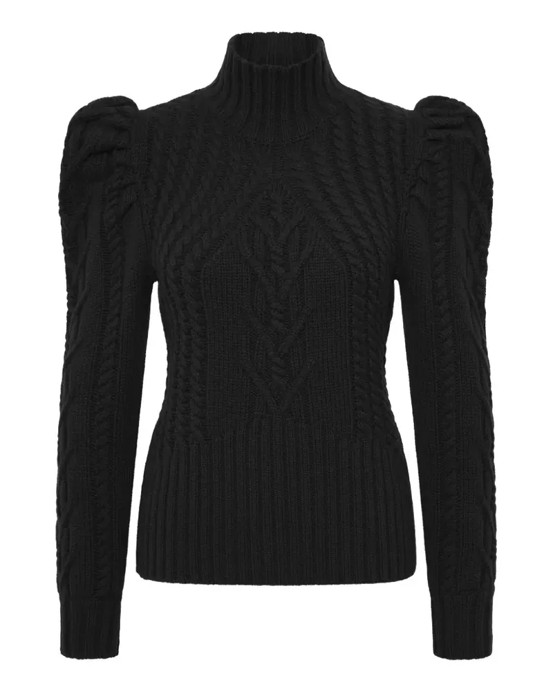 Rebecca Vallance Ebba Rollkragenpullover mit Zopfmuster - Schwarz Schwarz