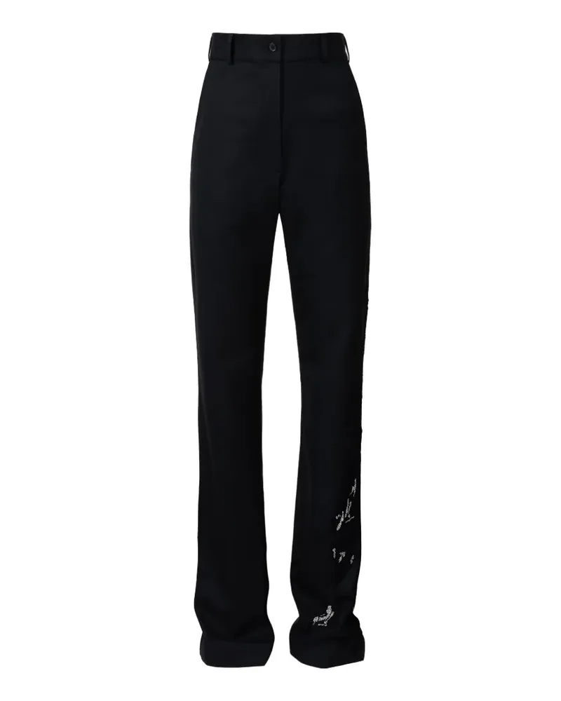 ALMAZ Fume lace-embellished straight-leg trousers - Schwarz Schwarz