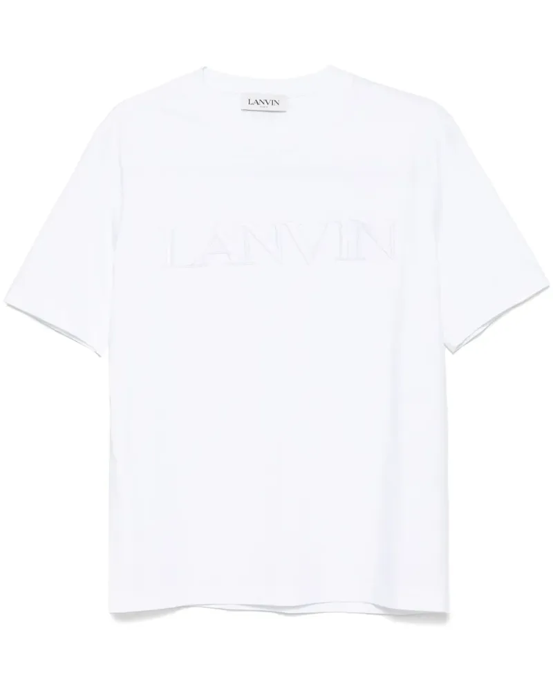 Lanvin T-Shirt mit Logo-Stickerei - Weiß Weiß