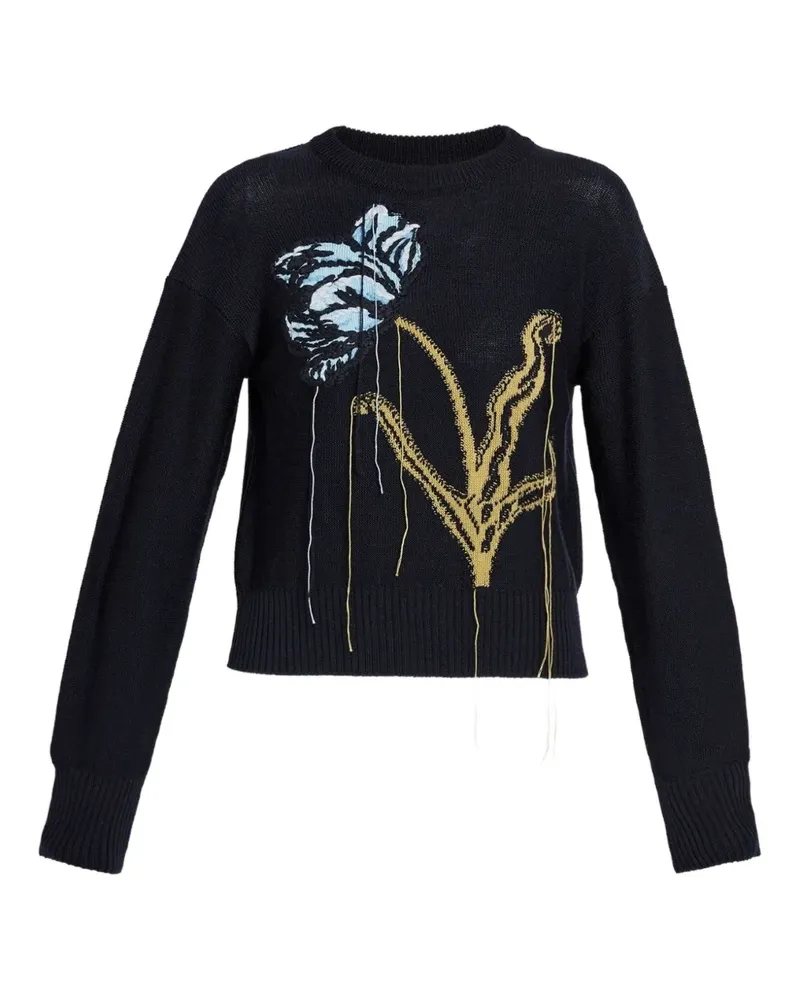 Erdem Pullover mit Blumenmotiv - Blau Blau