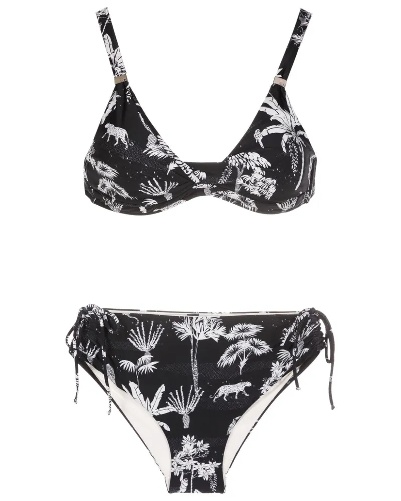 Lygia & Nanny Marcela Bikini mit grafischem Print - Schwarz Schwarz