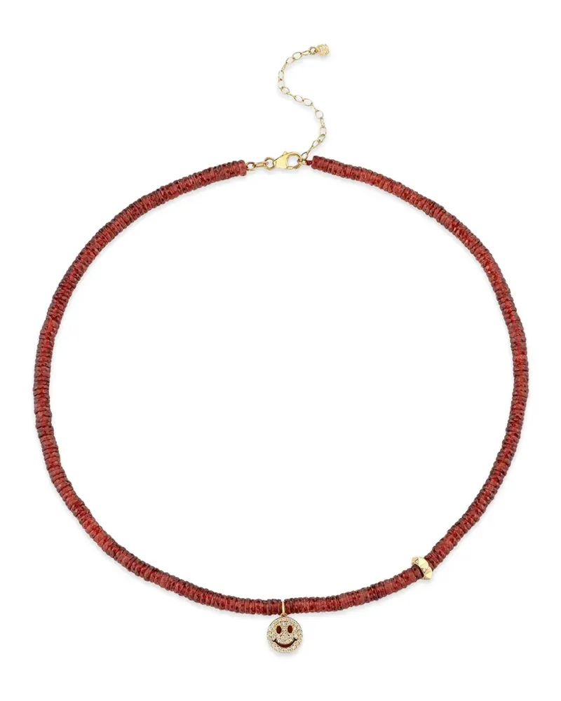 Sydney Evan Halskette mit Smiley und Diamant - Rot Rot