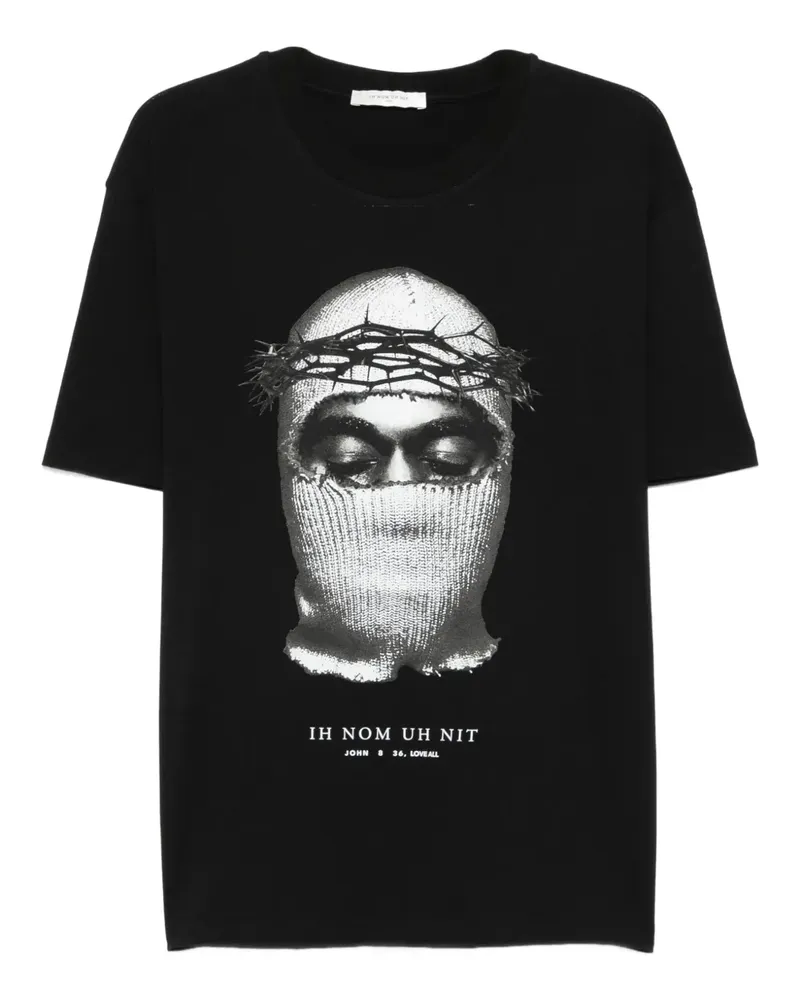 IH NOM UH NIT T-Shirt mit Masken-Print - Schwarz Schwarz