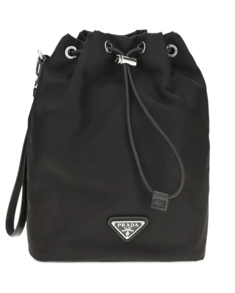 Prada Re-Nylon logo-plaque pouch - Schwarz Schwarz