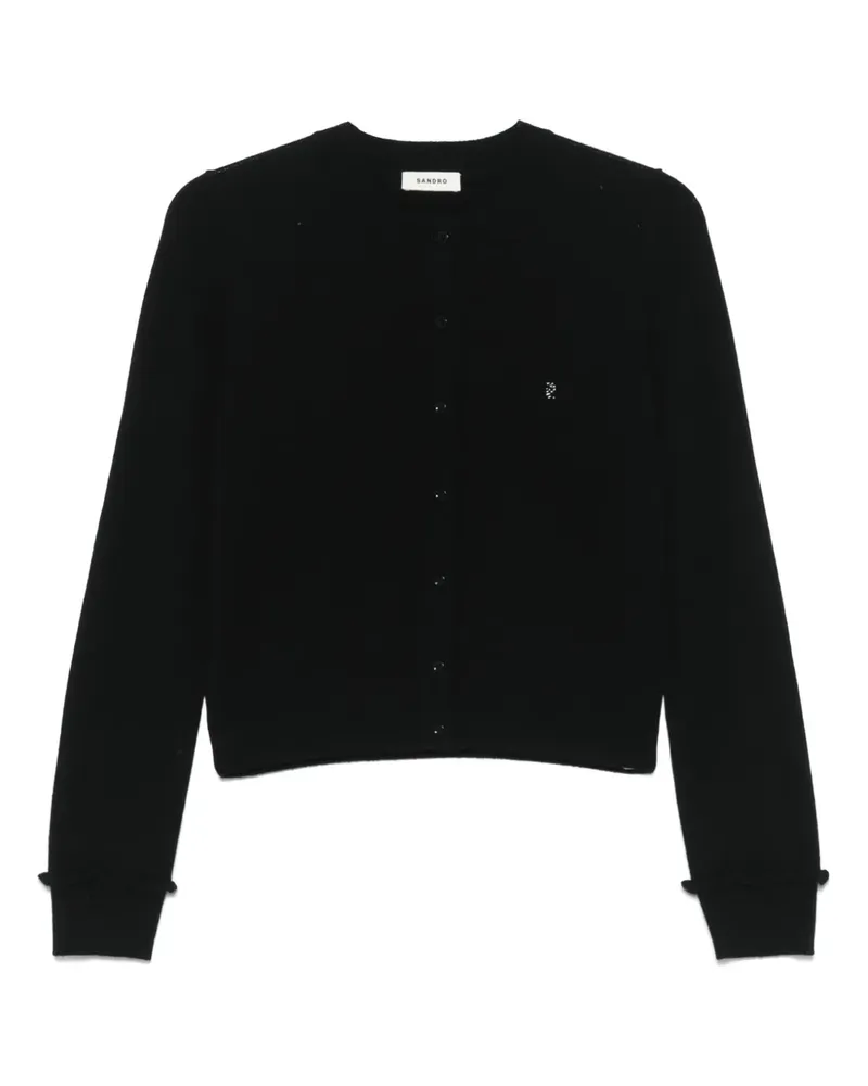 Sandro Cardigan mit Rüschen - Schwarz Schwarz