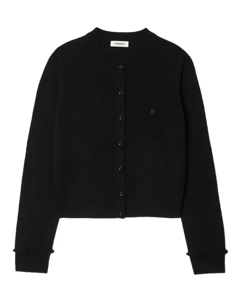 Sandro Cardigan mit Rüschen - Schwarz Schwarz