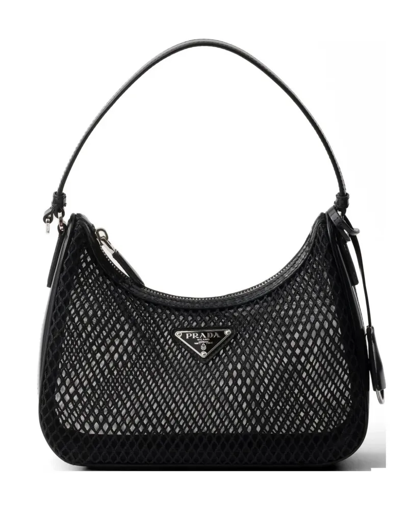 Prada Re-Edition 2005 mesh and brushed leather bag - Schwarz Schwarz