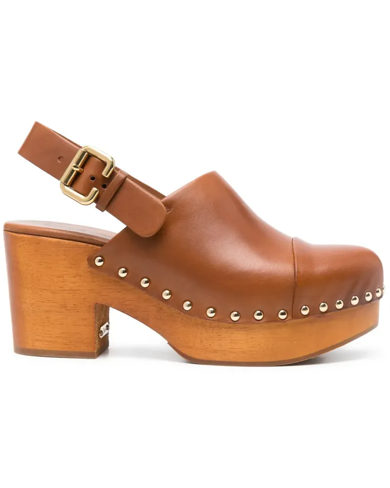 Chloé Jeanette Clogs 65mm - Braun Braun