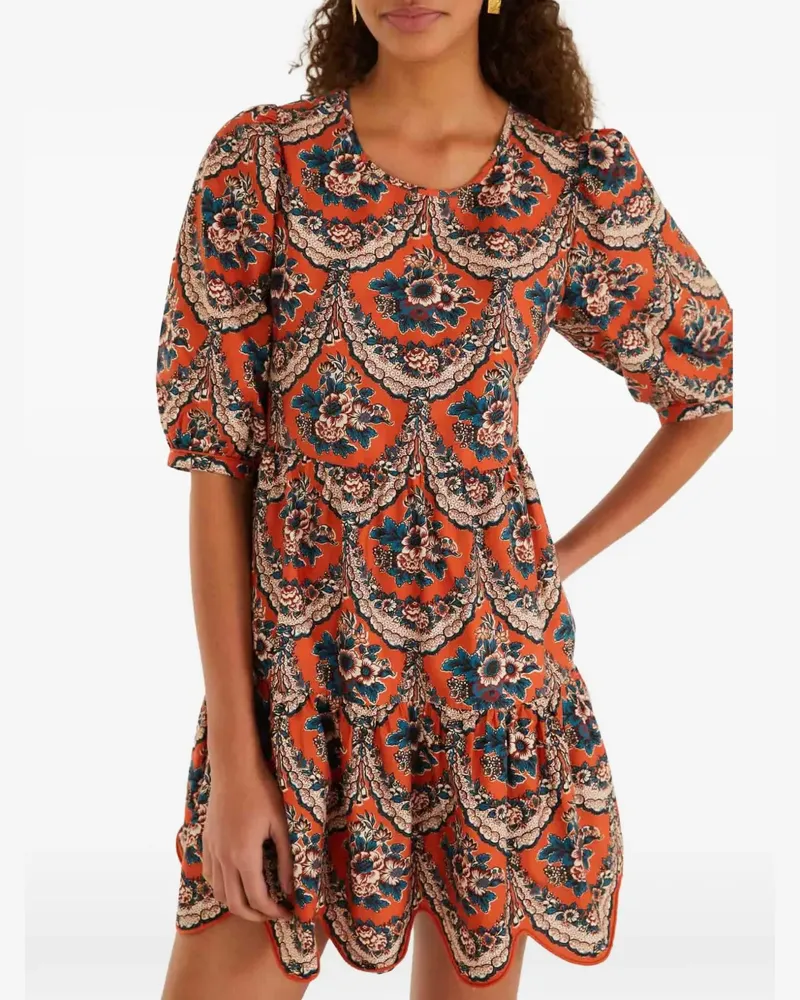 FARM Rio Minikleid mit floralem Print - Orange Orange
