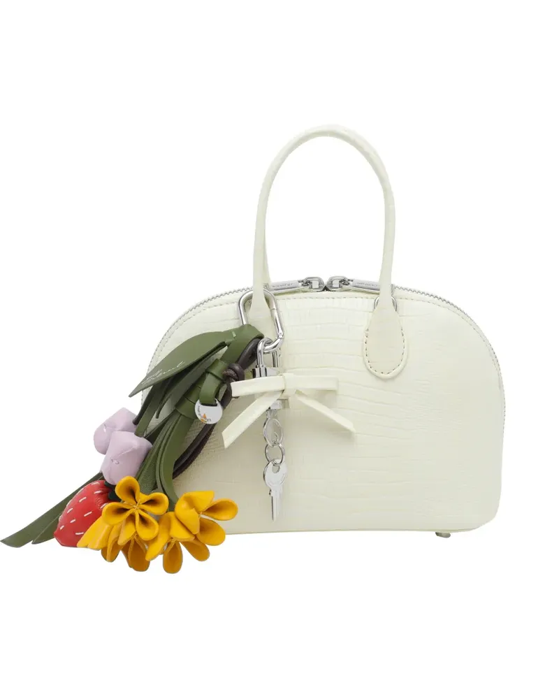 Self-Portrait embossed leather mini bag - Nude Nude