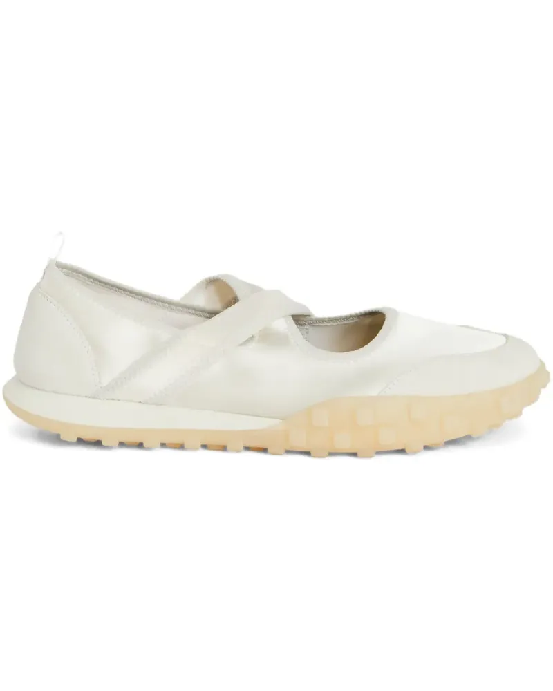 Jil Sander Ballerinas mit überkreuzten Riemen - Weiß Weiß