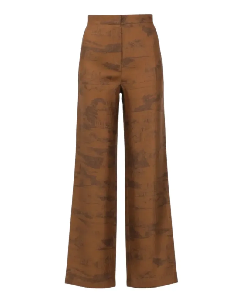 Max Mara Hose mit Print - Braun Braun