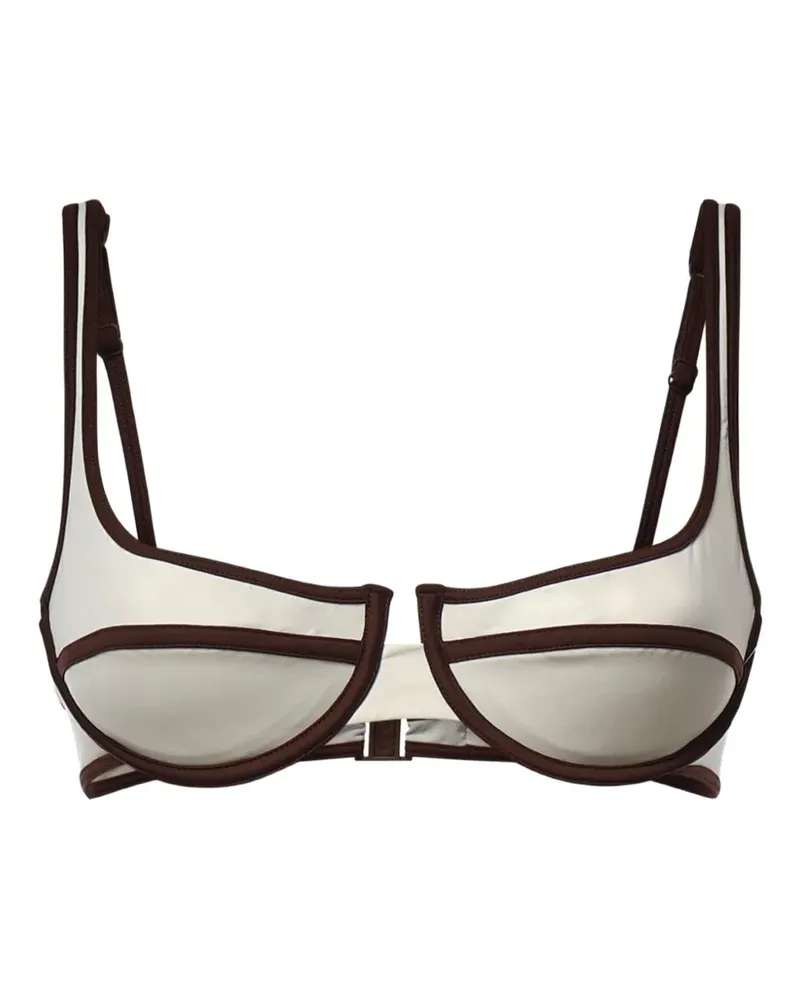 MC2 Saint Barth Amira String Bikinioberteil mit Kontrastbesatz - Nude Nude
