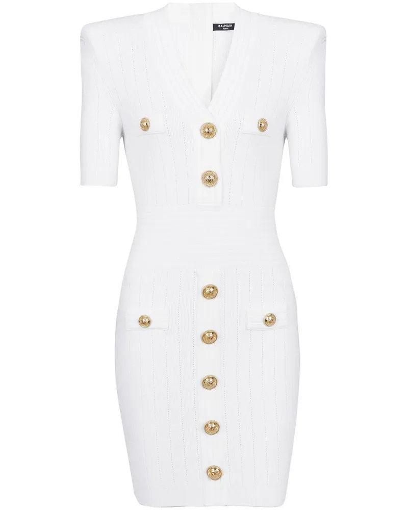 Balmain Gestricktes Minikleid - Weiß Weiß