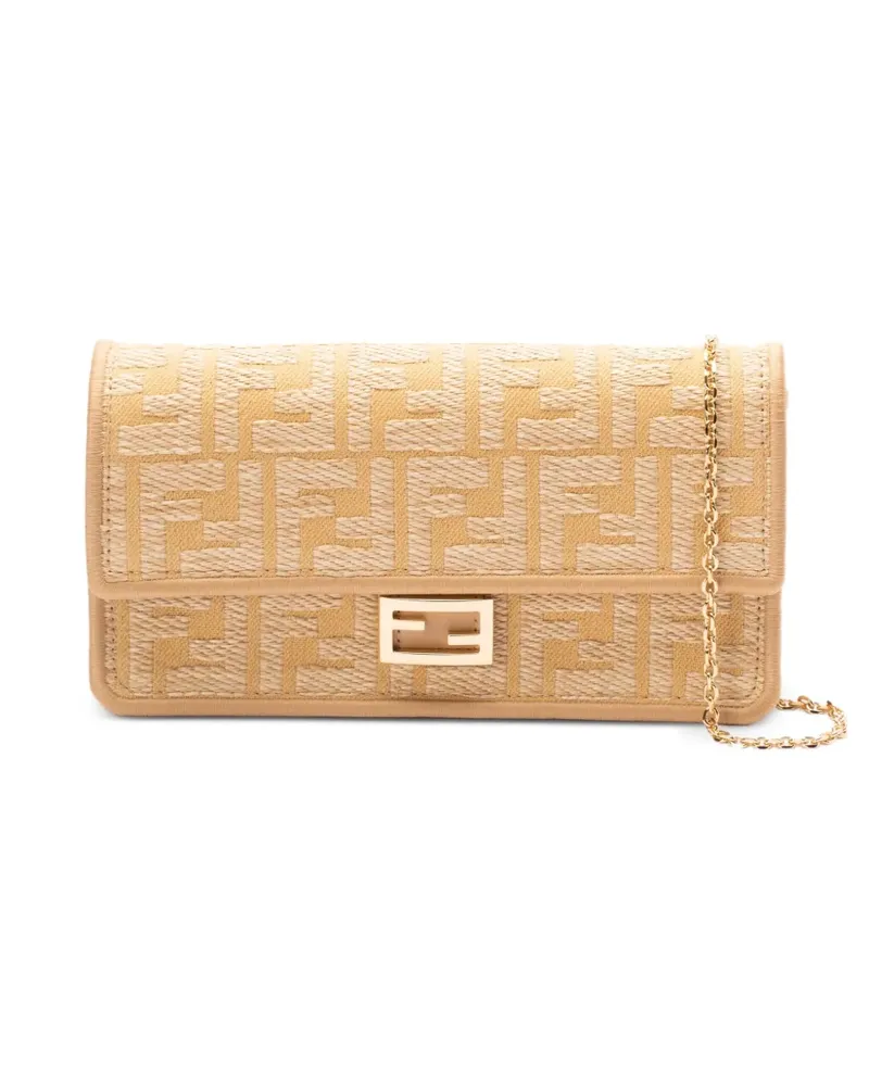 Fendi Baguette Portemonnaie mit Monogramm - Nude Nude