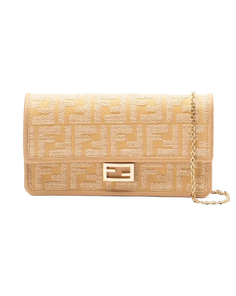 Fendi Baguette Portemonnaie mit Monogramm - Nude Nude