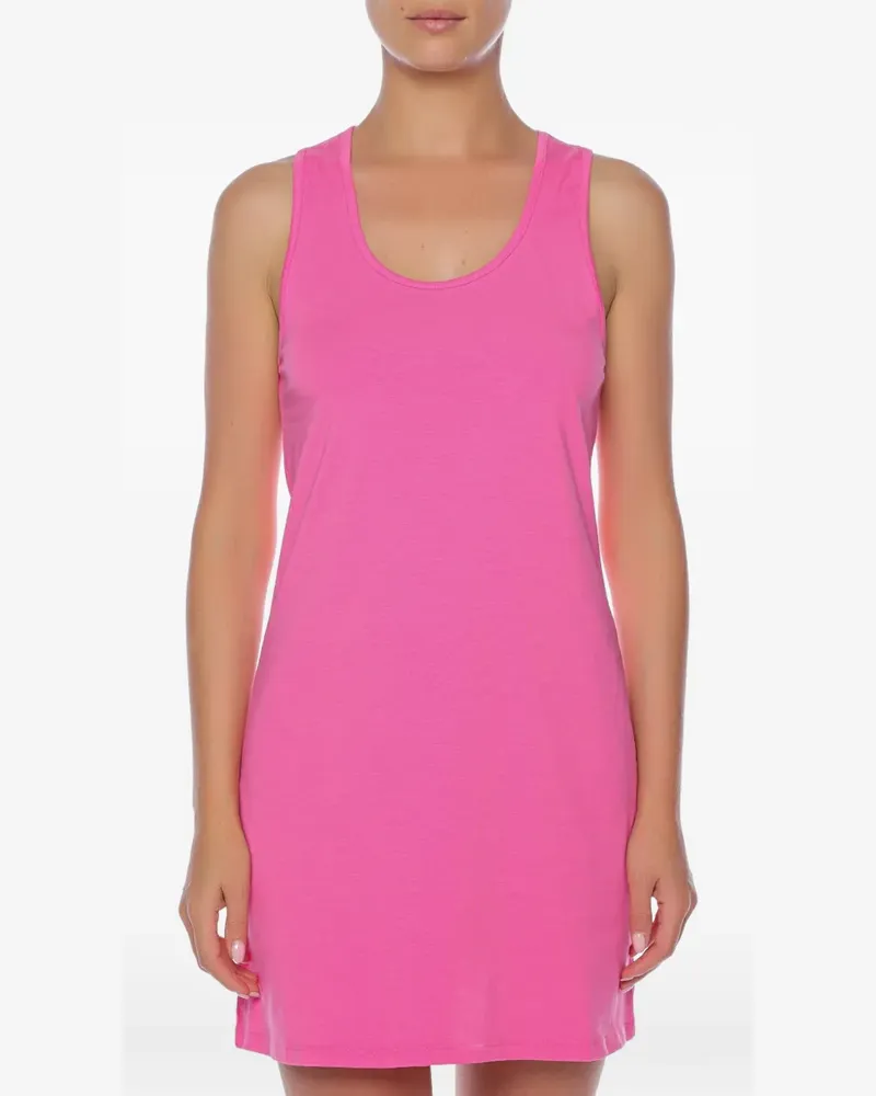 Moschino logo-patch beach mini dress - Rosa Rosa